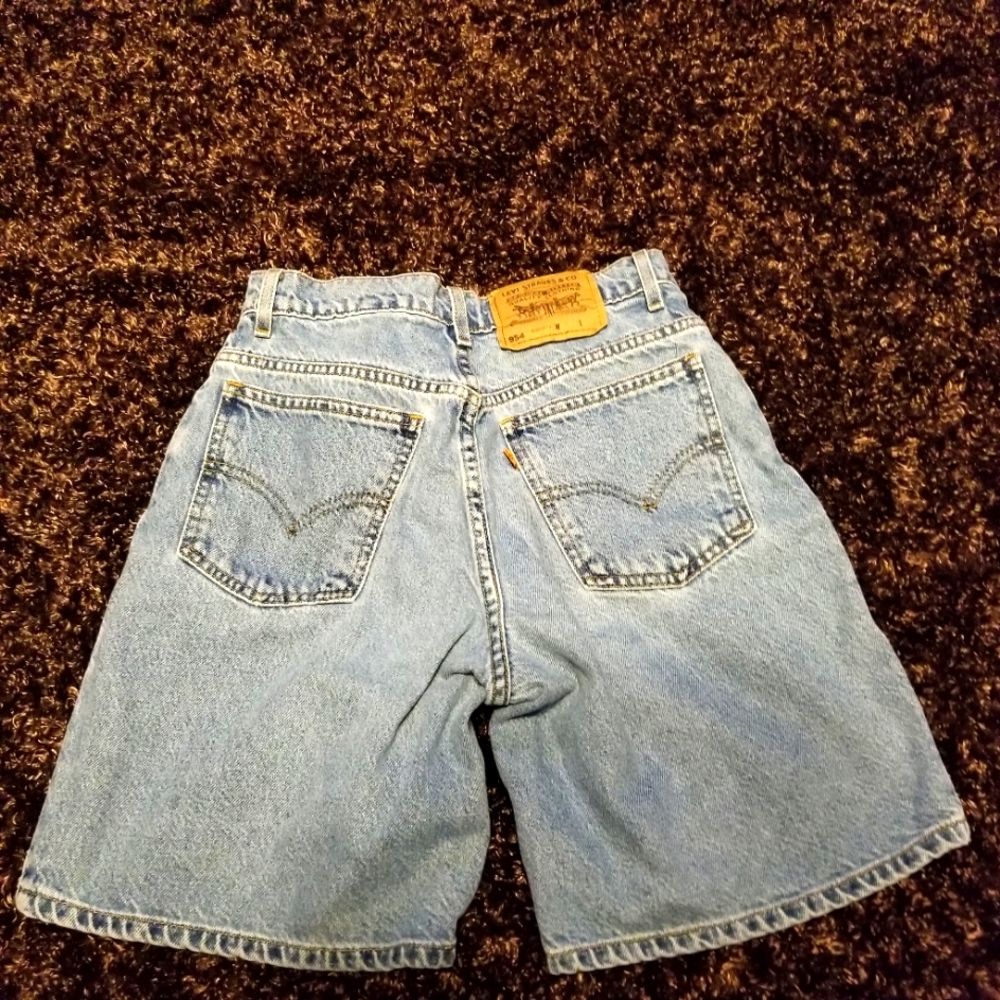 Vtg 90s Levis Relaxed High Rise Orange Tab Denim Shorts Sz 5/26w 7" Inseam 1994